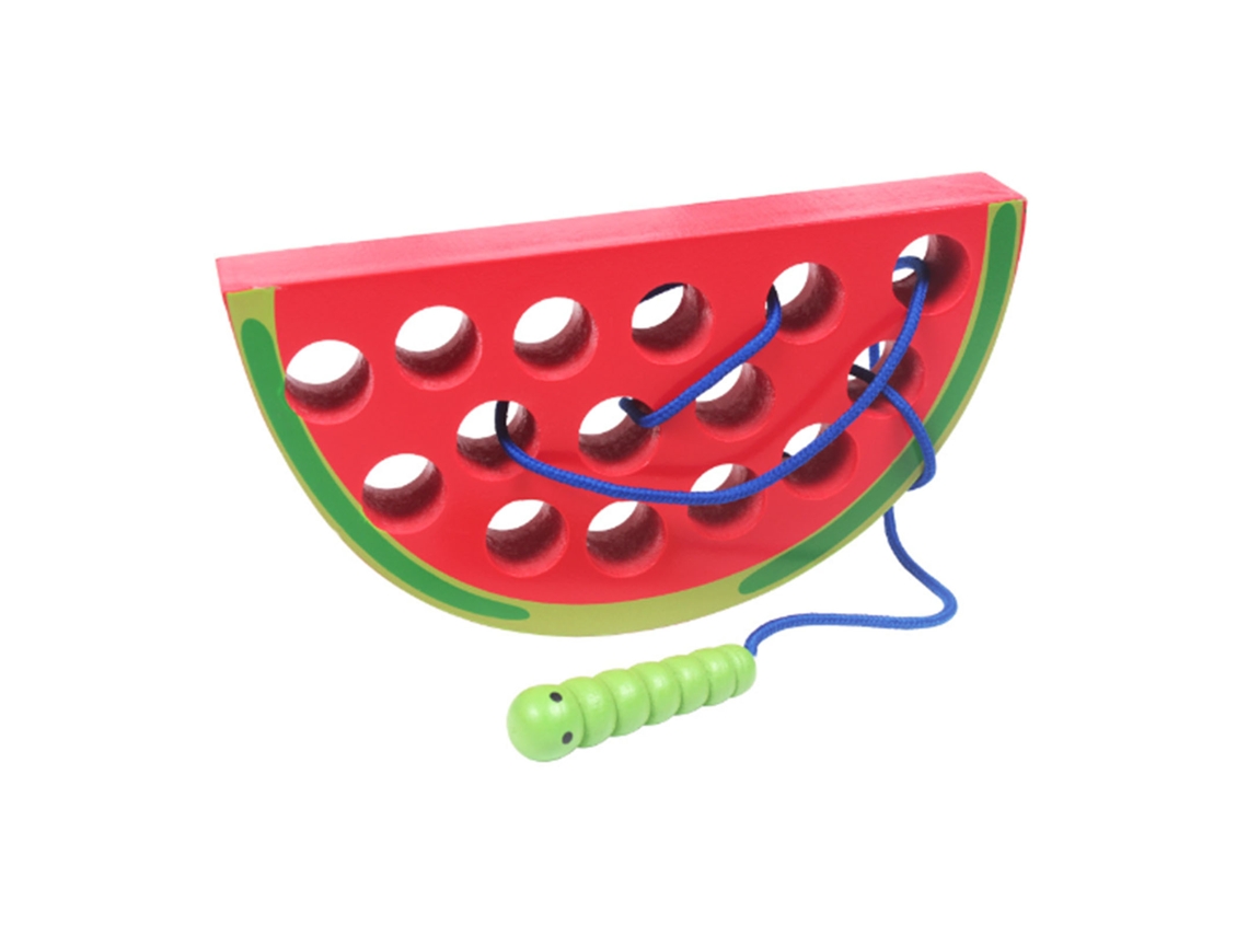 Mali brinquedo de Madeira Lagarta Comendo Fruta Montessori Jogo de Costura Viagem Educação Infantil