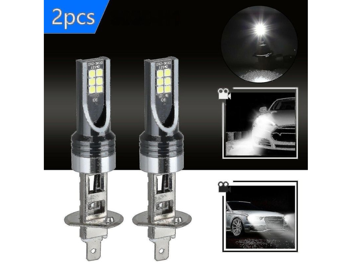 Lâmpadas De Farol Led H1 Para Carro 100w 14000lm 6500k Branco Kit De Conversão 2 Unidades 23 Cm