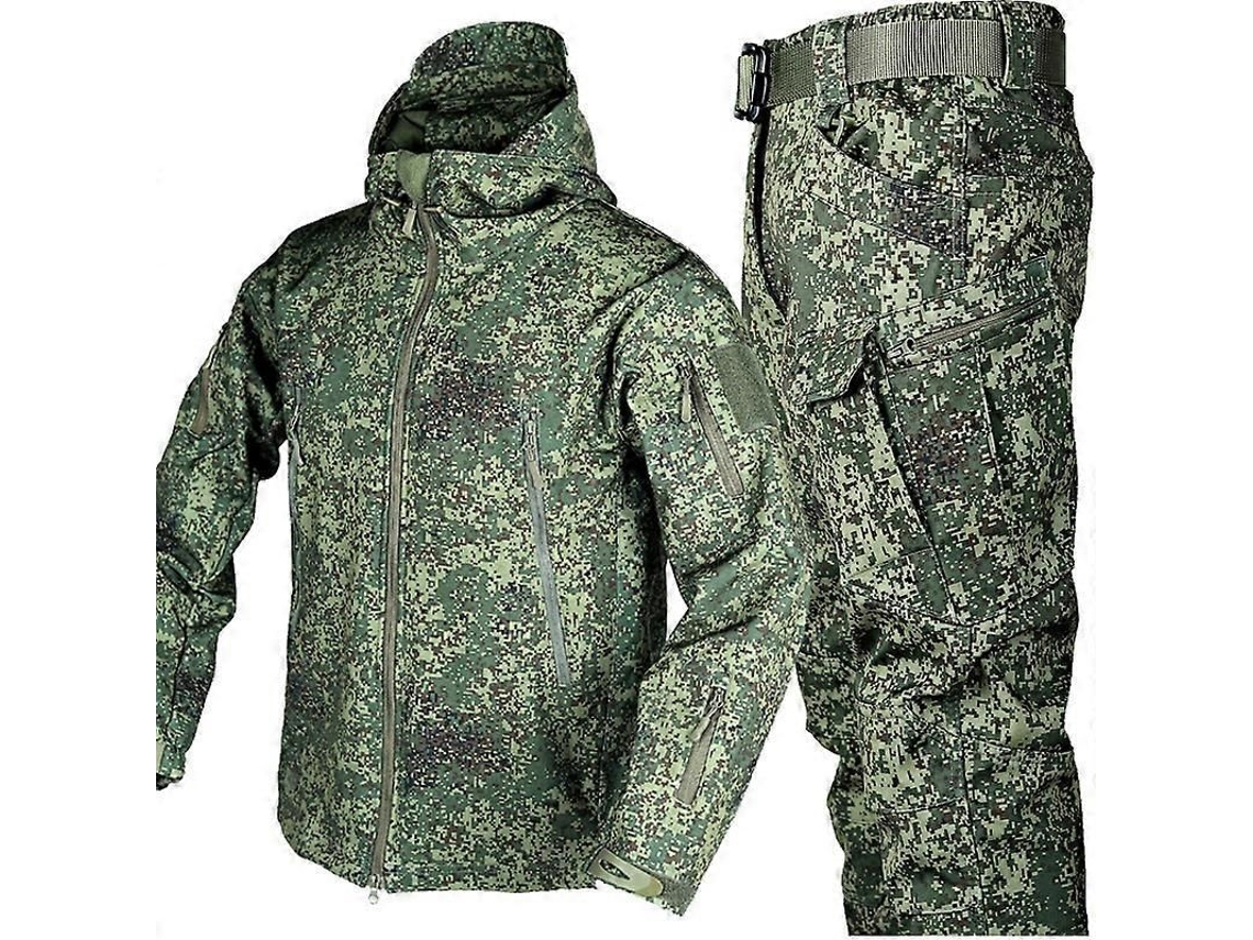 Conjunto De Jaqueta E Calça Camuflagem Masculino Impermeável Antivento Inverno Tático Rússia 4xl