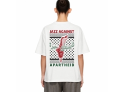 Camiseta Rockinstone Jazz Against Apartheid Branca The Jazz Estate - Estilo de Designer Exclusivo