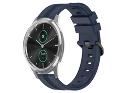 Bracelete para Garmin Garminmove Luxe 20Mm Faixa de Relógio Listrada Côncava Slicone Azul Marinho VENISYMLIS
