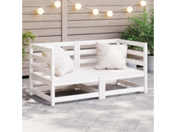 Vidaxl Sofás De Canto Para Jardim 2 Pcs Madeira De Pinho Maciça Branco