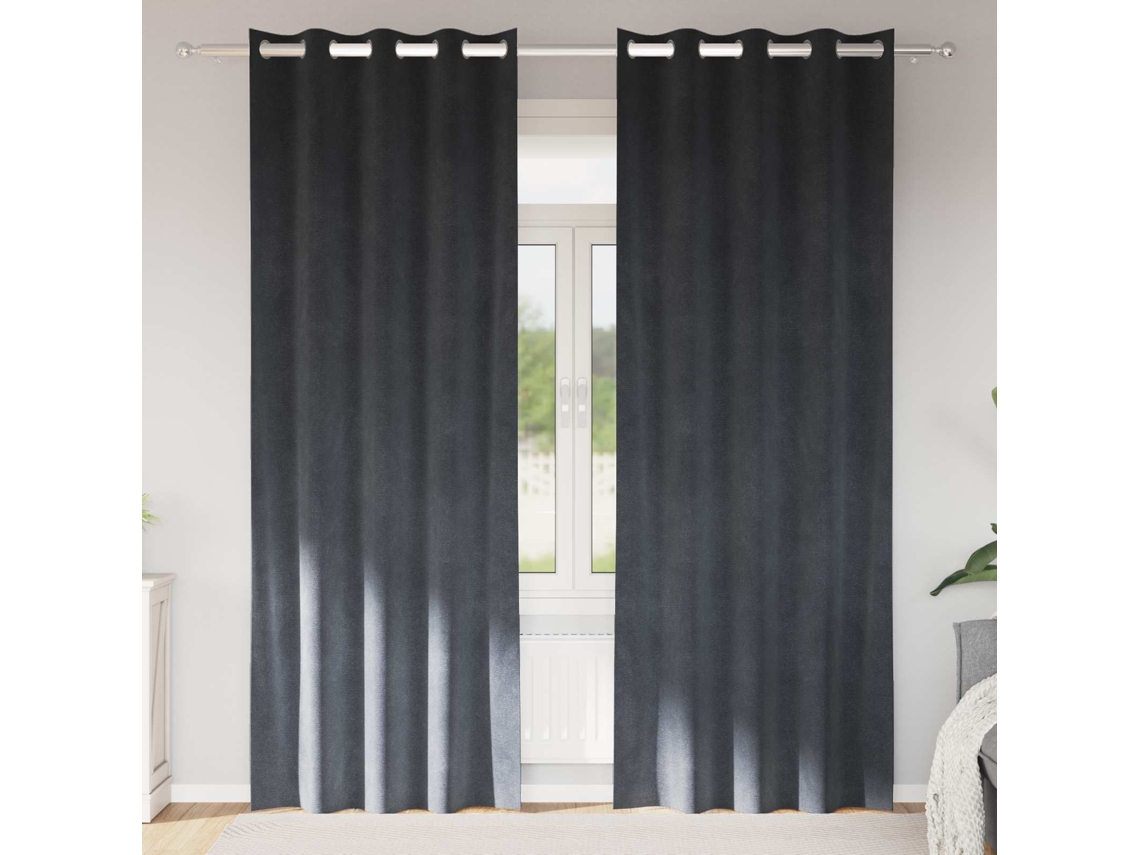 Vidaxl Cortinas Opacas 2 Unid. Cinzento-claro 140 X 260 Cm Veludo