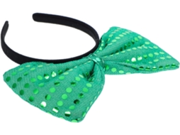 Nuobesty Tiara Extra Larga Com Nó De Lantejoulas Verdes, Acessório De Cabelo Fino Para Mulheres