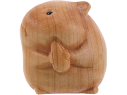 Miniatura Hamster Esculpida Madeira 4x3 5cm Decoração Escritório Ideal Amantes Animais Casa GOKOCO