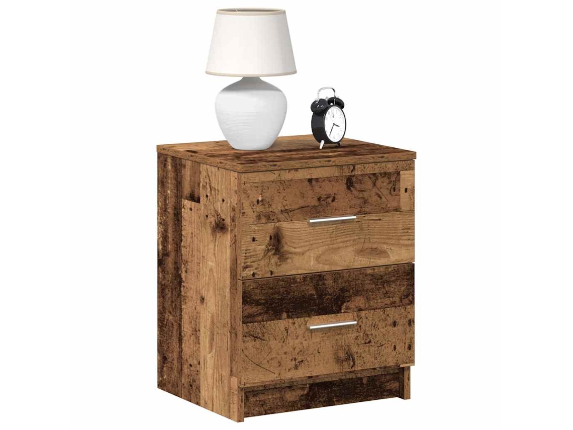 Vidaxl Mesas De Cabeceira 2 Pcs Com 2gavetas 40x36x50 Cm Madeira Velha