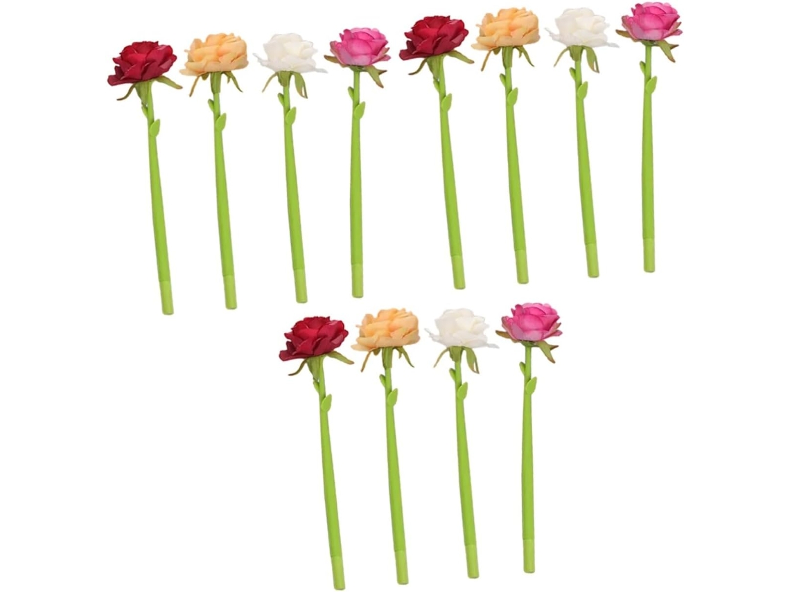 Conjunto De 12 Canetas Em Gel Stobok Com Flores Decorativas,