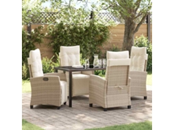 Vidaxl Conjunto De Jantar Para Jardim 5 Unid. Bege Vime Pe