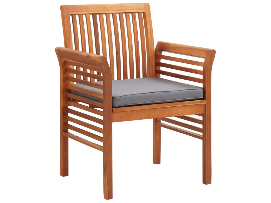 Vidaxl Cadeiras De Jantar P/ Jardim Com Almofadões 4 Pcs Acácia Maciça