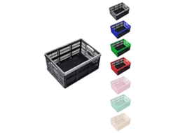 Caja Plegable De 32 Litros Para Almacenamiento | Resistente Y Compacta | Ideal Para Organización En Hogar Y Oficina | Fácil De G Plata - Negro