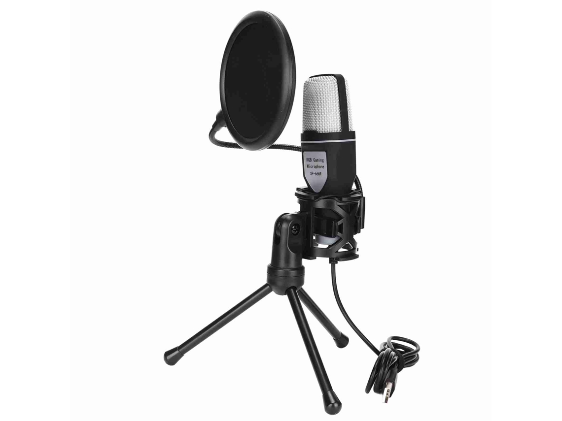 Microfone EOOCOO (iluminação Colorida Rgb com Rotação de 360 Graus)
