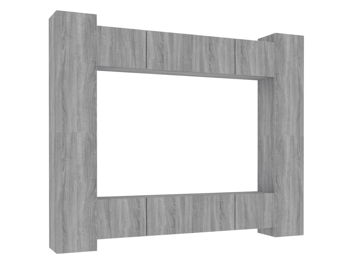 Tv Cabinet Set, Tv Cabinet Sets Vidaxl Cinzeto Madeira Processada (n/a)