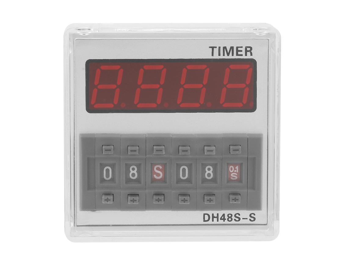 Relé temporizador digital DH48S S 220V com base de plugue branca