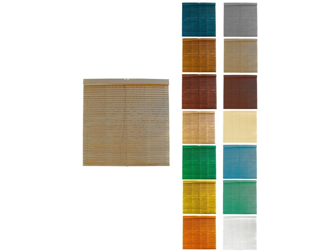 Persiana De Madera Alicantina Con Polea Metálica - Estor Enrollable Para Ventanas, Puertas, Salón Ocre (pintada) 85 X 220 Cm