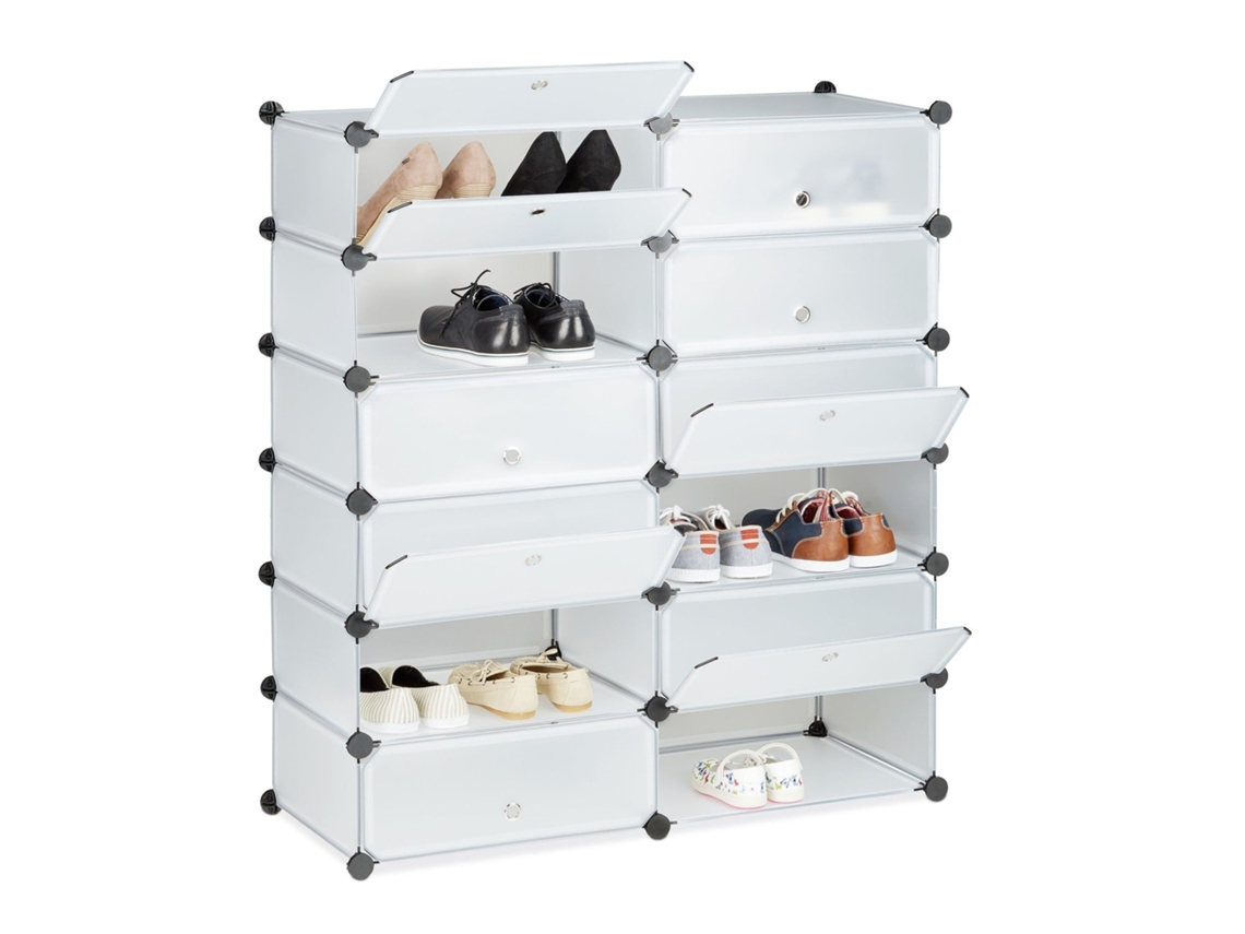 Sapateira Modular De Plástico Com 12 Compartimentos E Portas