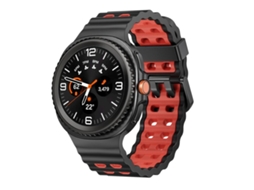 Bracelete Silicone Bicolor com Fivela de Liberação Rápida para Samsung Galaxy Watch 8 / 8 Classic Preto e Vermelho XIAOMOYU