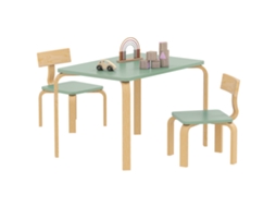 Conjunto de Mesa e Cadeiras CHEZMOI, MDF, 78x53x53 cm, verde