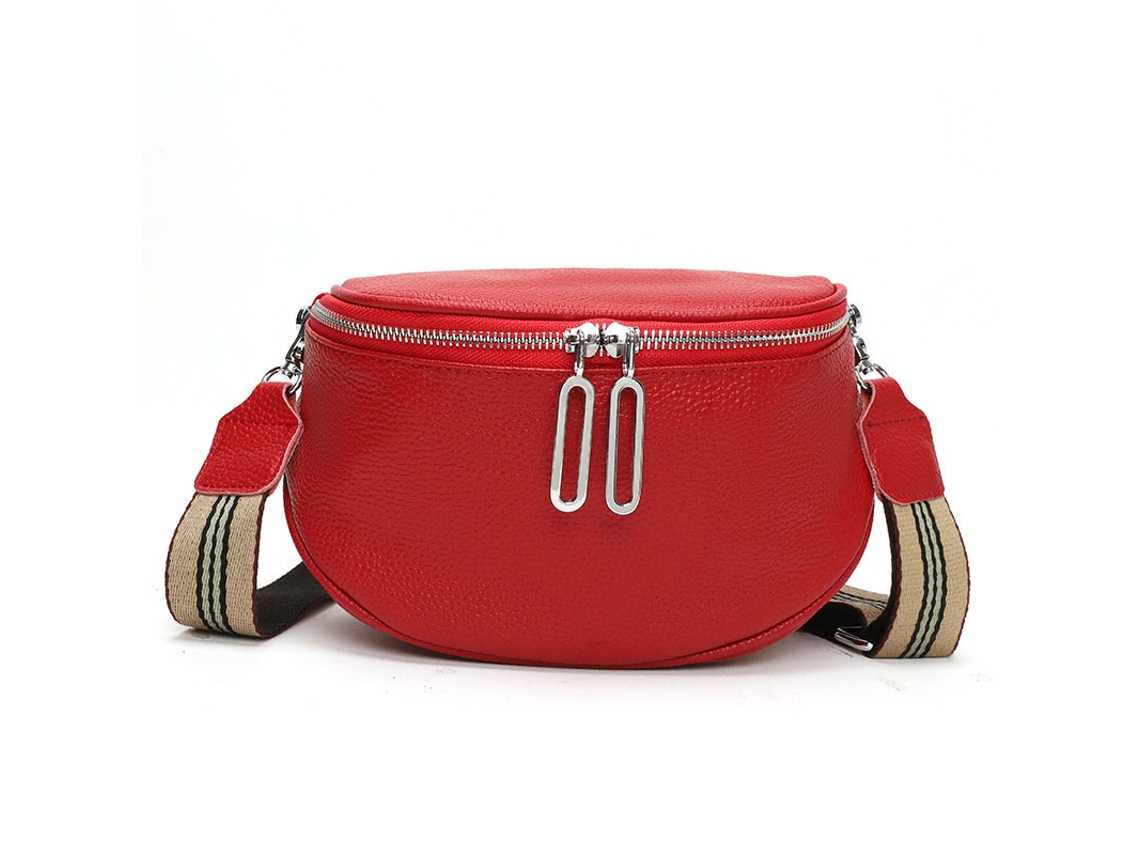 Bolsa De Peito Simples, Bolsa Transversal Com Zíper Versátil, Carteira Feminina De Alça Larga E Elegante, Vermelha SUNNY SPACES