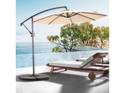 Guarda sol Retangular 4,5m Cáqui Manivela Sem Base Exterior VELTRIX