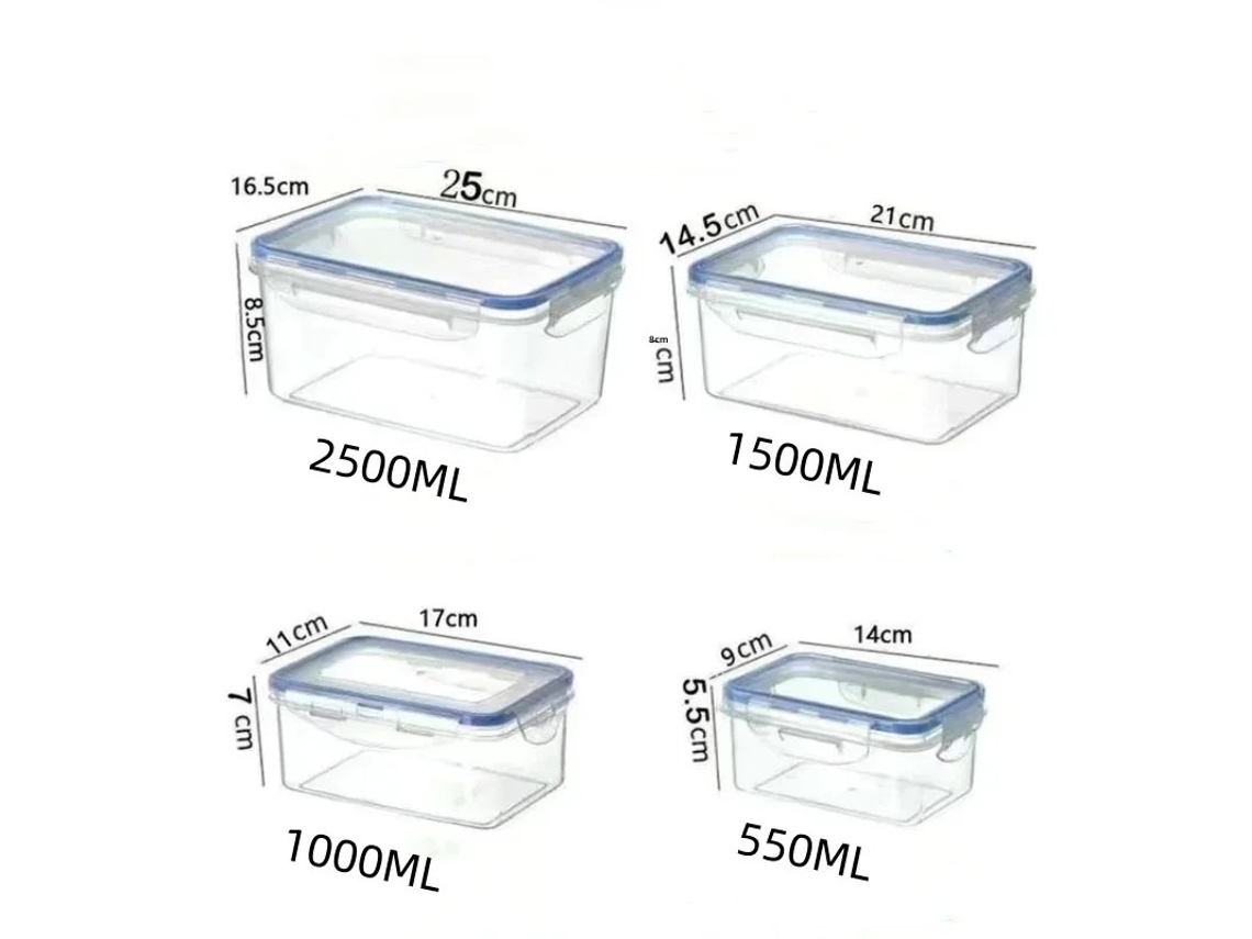 (branca 2500ml) Lancheira Retangular Com Tampa, Refrigerada, Feita De Plástico, Própria Para Micro-ondas.