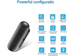 Lurelia Gravador De Voz Magnético 16gb Com Ativação Por Voz, Redução De Ruído, Recarregável Para Aulas, Palestras, Entrevistas - Preto