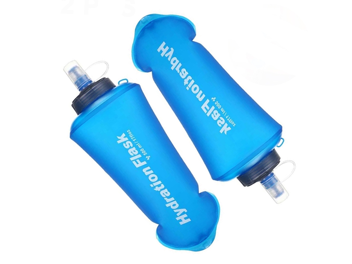 Conjunto 2 Garrafas De Água Dobráveis 500ml Rnemitery