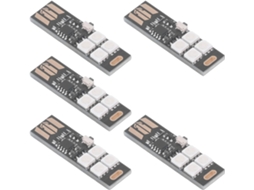 Mini Luminária Usb Ultrafina Com 5 Leds Multicoloridos Para Decoração