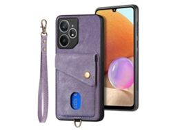 Capa De Couro Dobrável Estilo Carteira Retrô Com Alça Para Realme Neo7