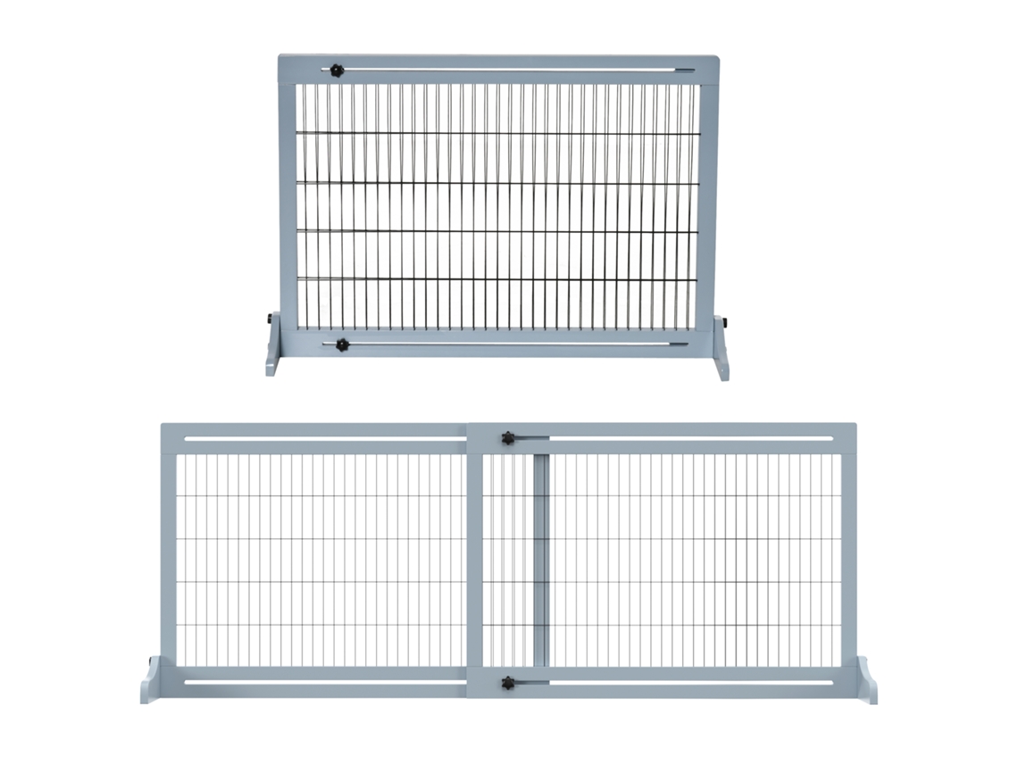 Guarda-cachorro. Portões De Escada. 180 Cm De Altura. Ajustável Em Altura. Cinza Azul + Preto