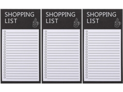 Bloc-notes Magnétique Noir Para Lista De Cursos 3 Cadernos Em Papel Destacáveis, Planejamento E Organização