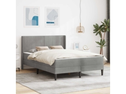 Vidaxl Estrutura De Cama Com Colchão Cinzento-claro 160 X 200 Cm