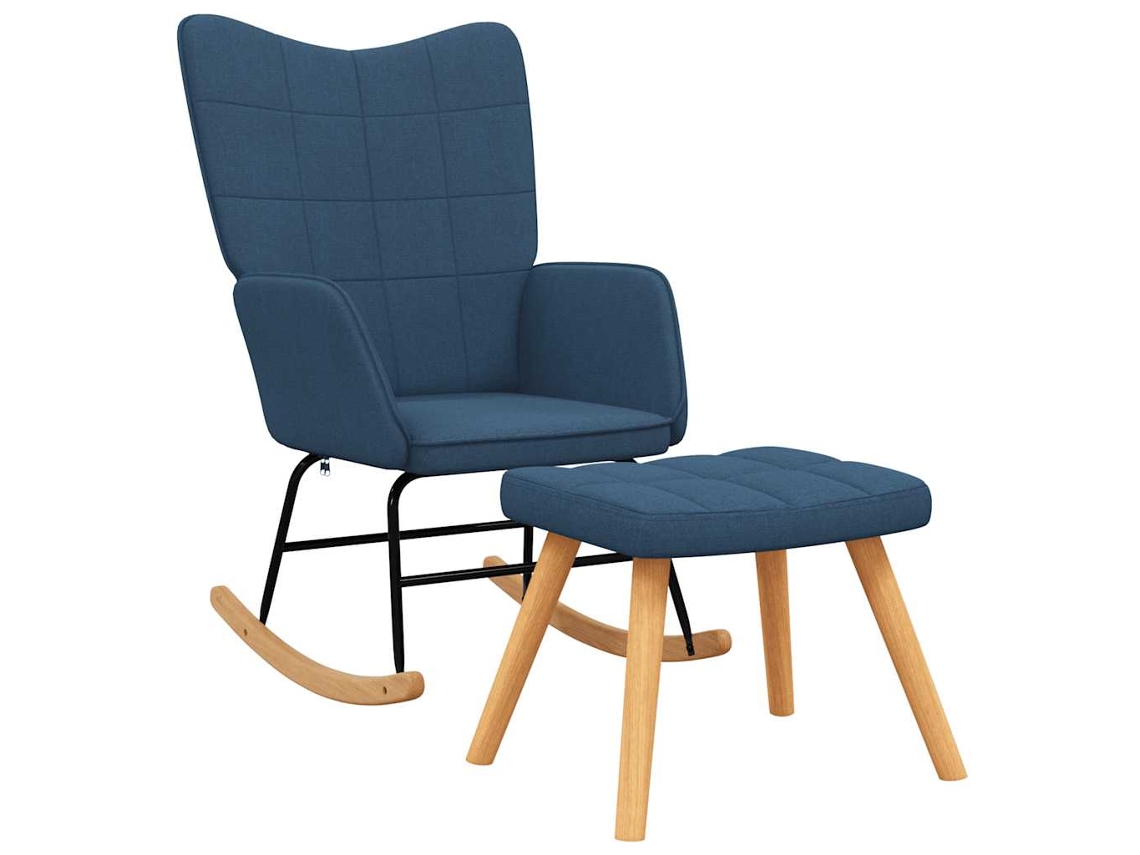 Maison Exclusive - Cadeira De Baloiço Com Banco Tecido Azul