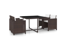Outdoor Dining Set, Outdoor Dining Sets Vidaxl Marrom Rattan / Vime (n/a)