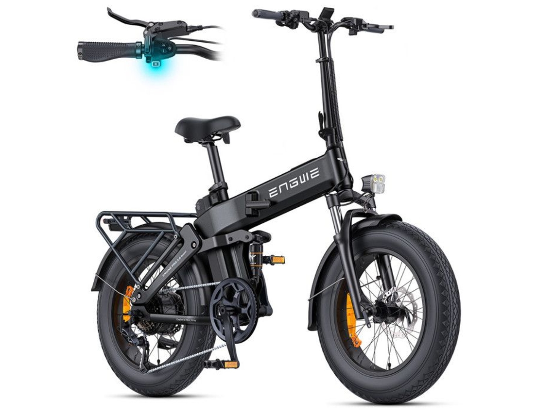 Engine Pro 3.0 Boost Bicicleta Elétrica Dobrável 20 Bateria 48v15ah Autonomia 130 Km Freio A Óleo Hidráulico, Preto Engwe