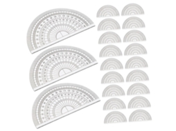 Conjunto de 24 Peças Transferidores Topbathy, Ferramentas Medição, para Uso Escolar, Adequados Matemática e de