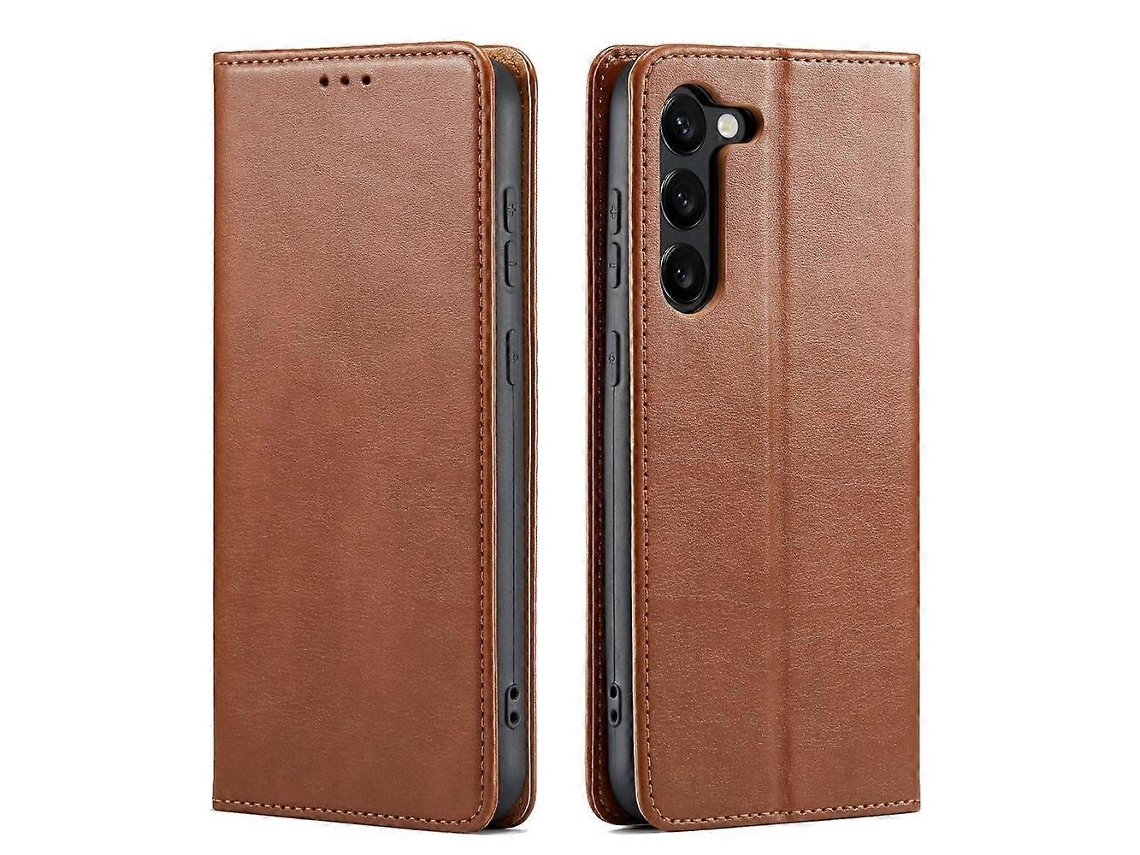 Capa Para Celular Fierre Shann Em Couro Pu Com Textura Para Samsung Galaxy S25+ 5g