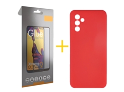 Pack 1 x Película de Vidro Temperado Full + Capa SKYHE Samsung Galaxy A36 5G Silicone Líquido Vermelho