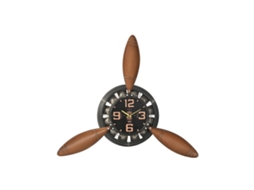 Relógio De Parede Home Esprit Castanho Preto Metal Hélices Vintage 118 X 24 X 134 Cm