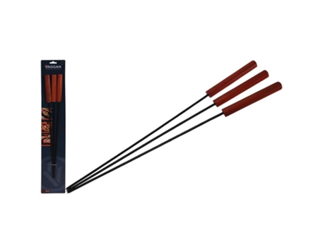 Pinchos mango madera antiadherente 48 cm blister 3