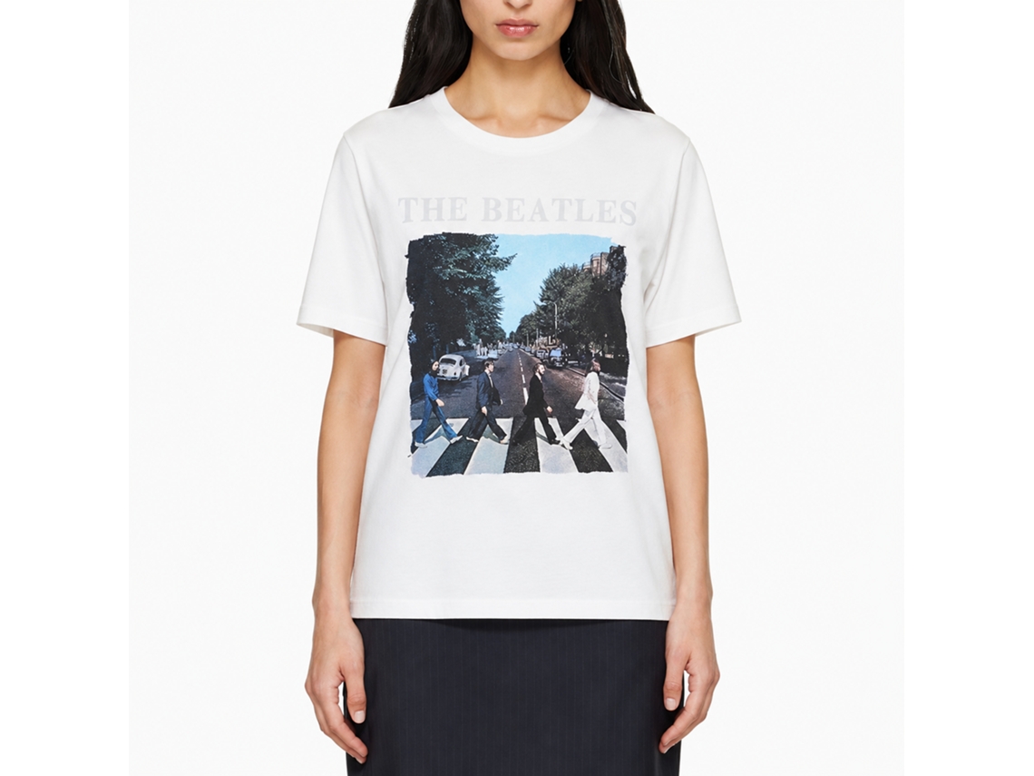 The Beatles Abbey Road Logo T-shirt White Classic Unisex Adults Size:s
