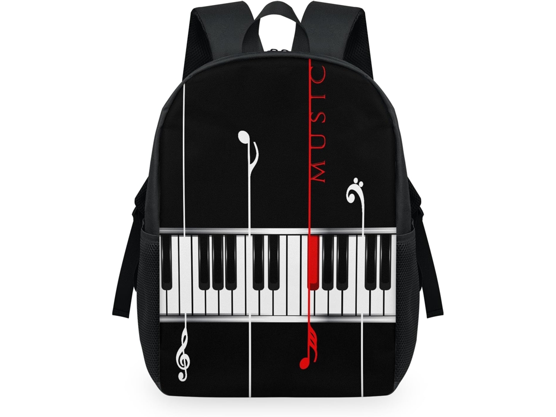 Mochila com Tema de Piano Musical para Crianças 32 5 X 15 X 44 9 Cm Tecido de Malha Impermeável e Fácil de Lim