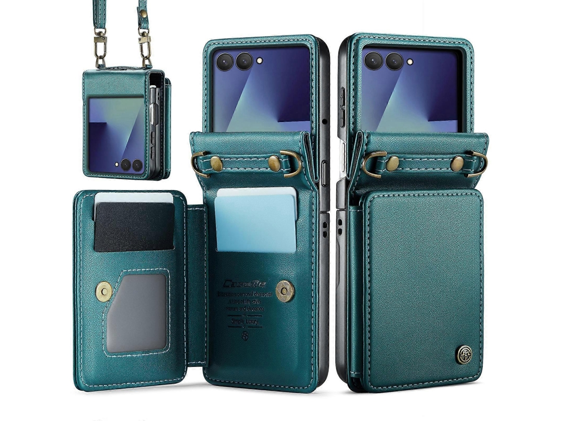 Capa Para Celular Caseme C22 Com Compartimentos Para Cartões E Proteção Rfid Antirroubo Para Samsung Galaxy Z Flip7