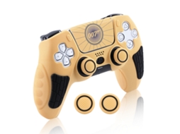 Capa PANOONA para PS5 em silicone antiderrapante com suporte para Command 2, amarelo claro.