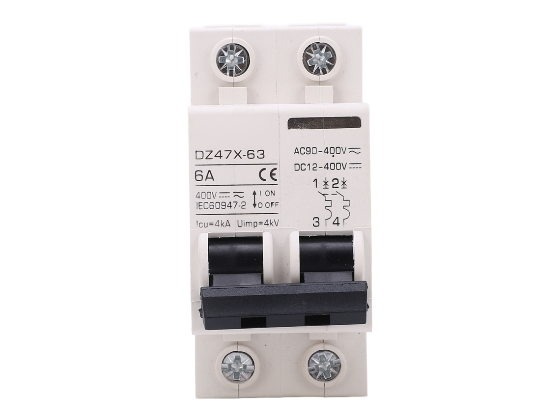 Interruptor de Circuito Miniatura Ac Dc 2p 6a 400v para Sistema Solar Pv Dz47x 63
