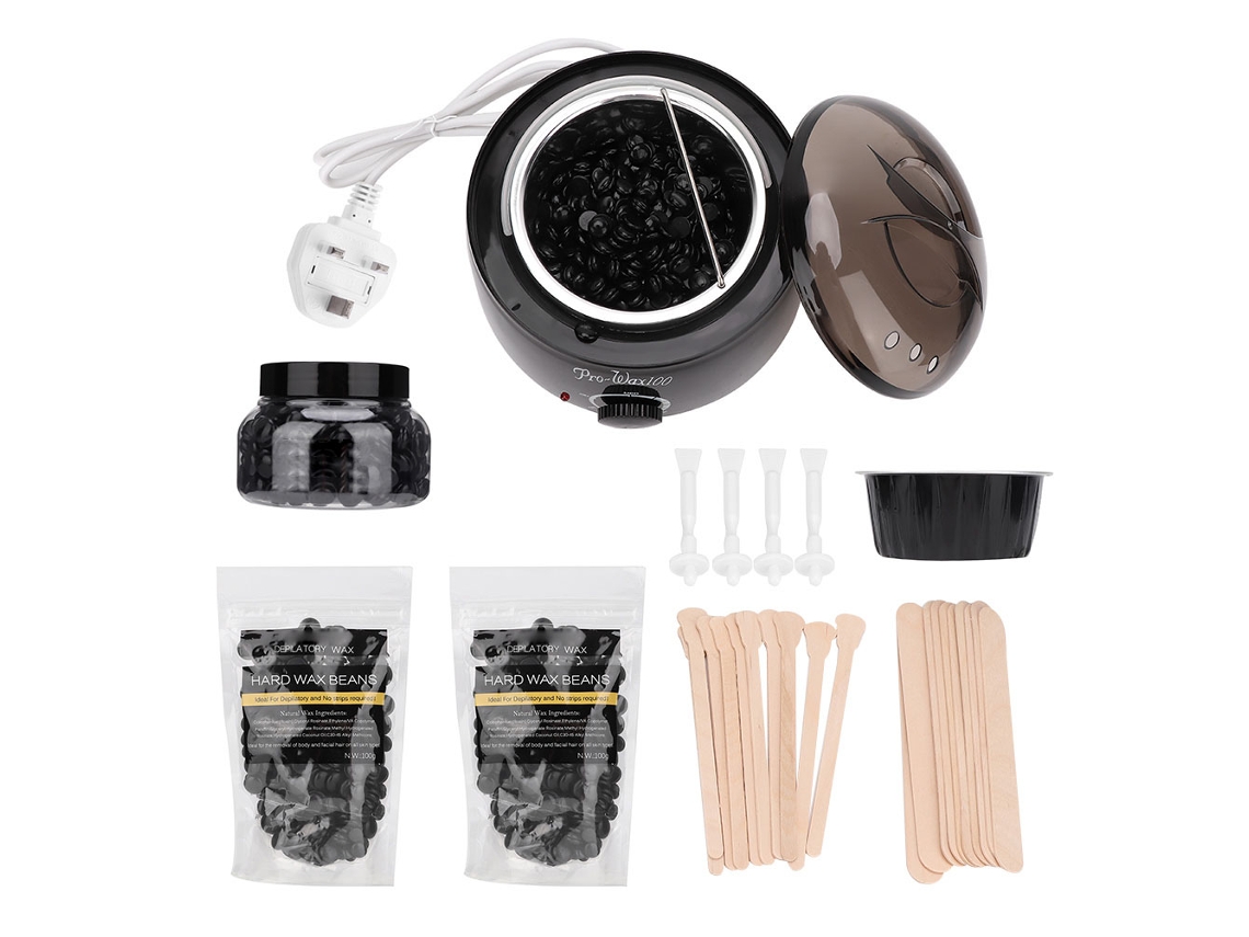 Conjunto De Ferramentas De Depilação Sem Dor Cera Depilatória Cera Heater Warmer Palitos E Xícara