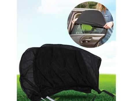 Cortina Para Carro Proteção Uv Conjunto De 2 Tecido De Poliéster Comprimento Ajustável Preto Volibear
