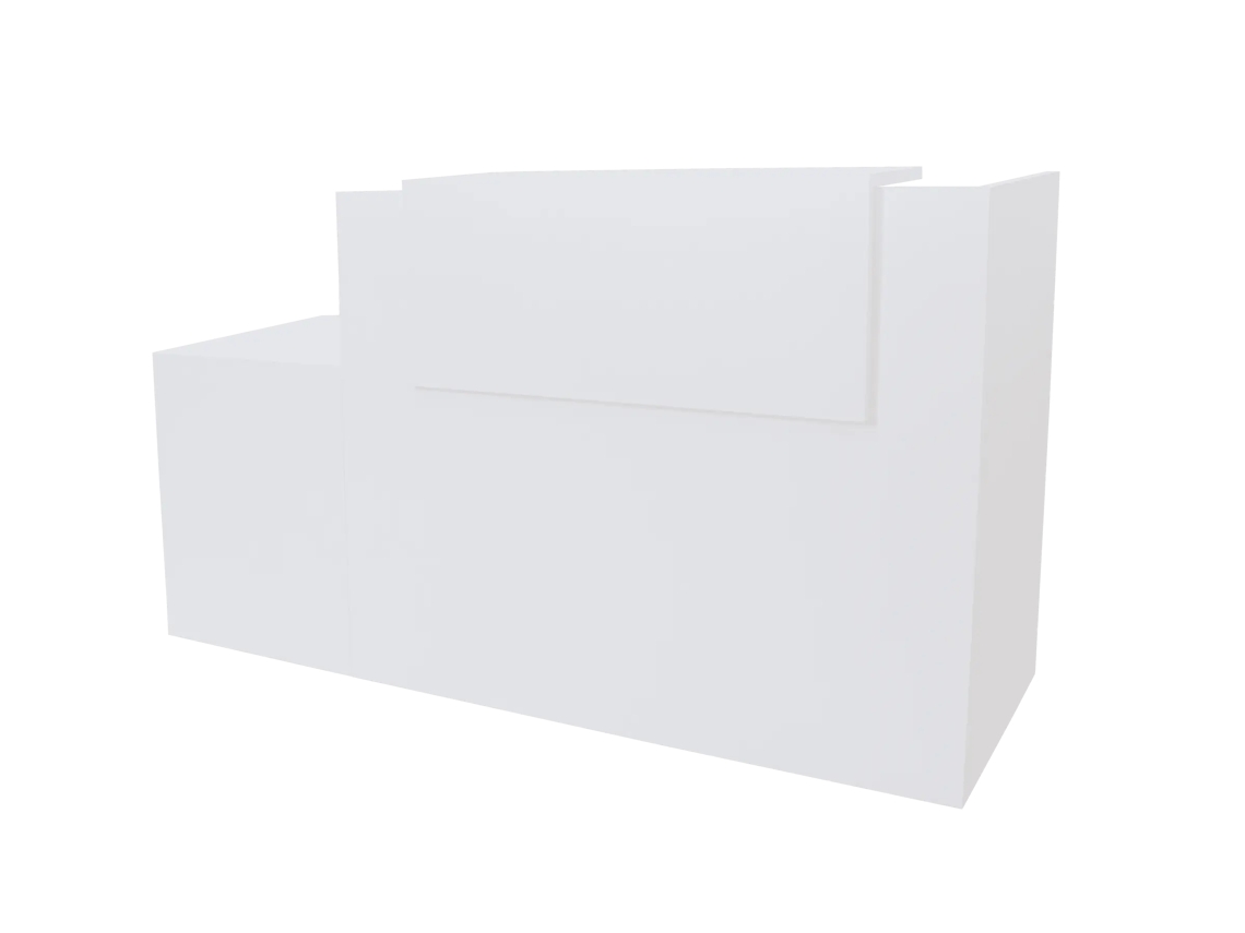 Balcão De Recepção Básico, 80 Cm, Adaptado Para Pessoas Com Mobilidade Reduzida. Direito. 117,5 X 180 X 65 Cm. Branco. Ofilike