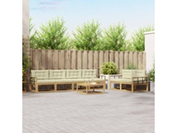Vidaxl Conjunto De Sofás Para Exterior 6 Unid. Branco E Creme