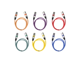 Aetheria conjunto 6 Cores Cabo Xlr 1m Pvc Liga de Zinco Prateado Cobre Anti interferência