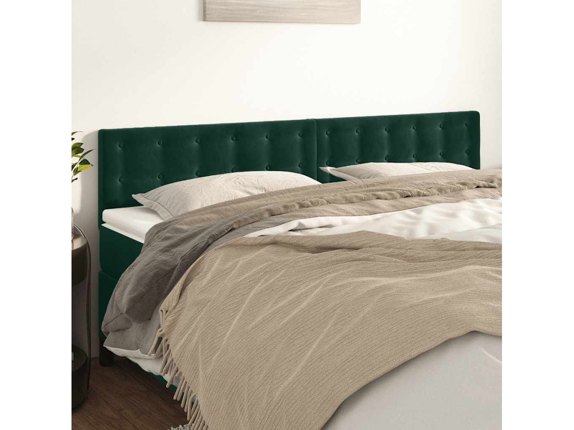 Vidaxl Cabeceiras Verde-escuro 180x5x78/88 Cm Veludo